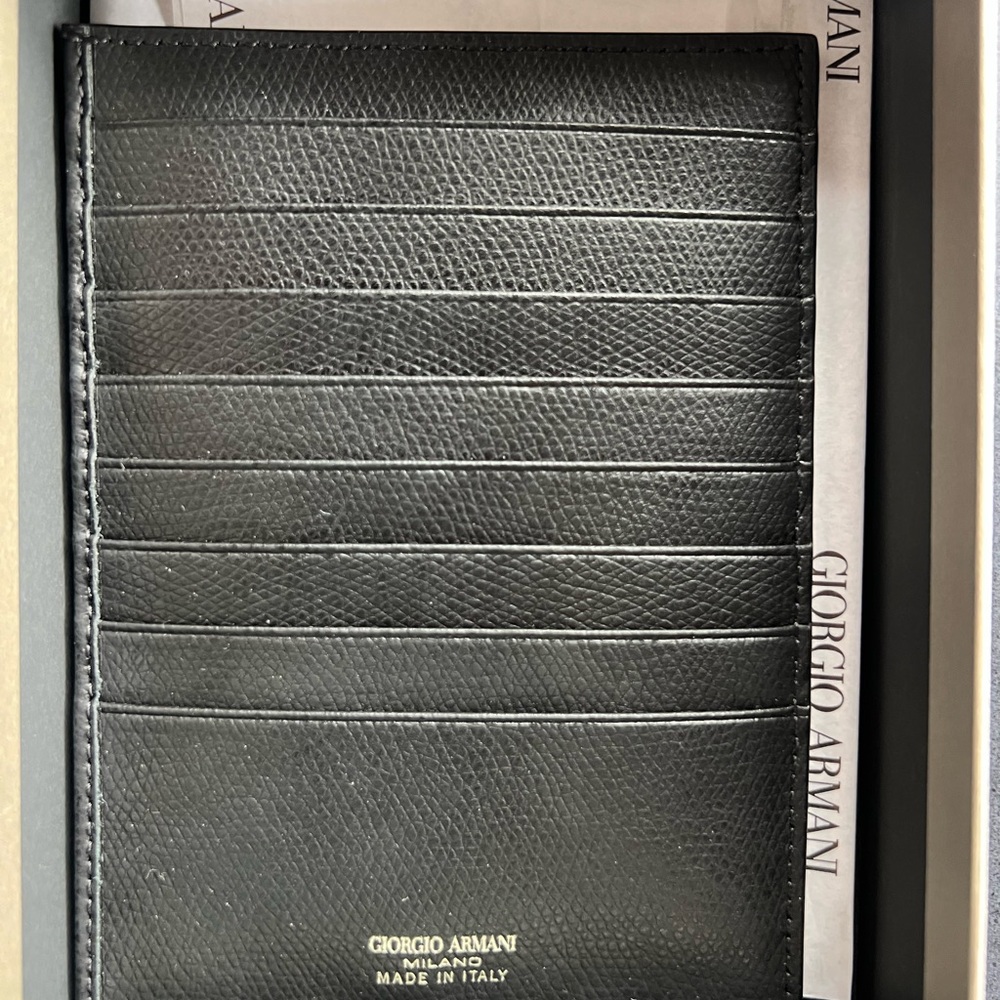 Giorgio Armani Black Leather Card Holder